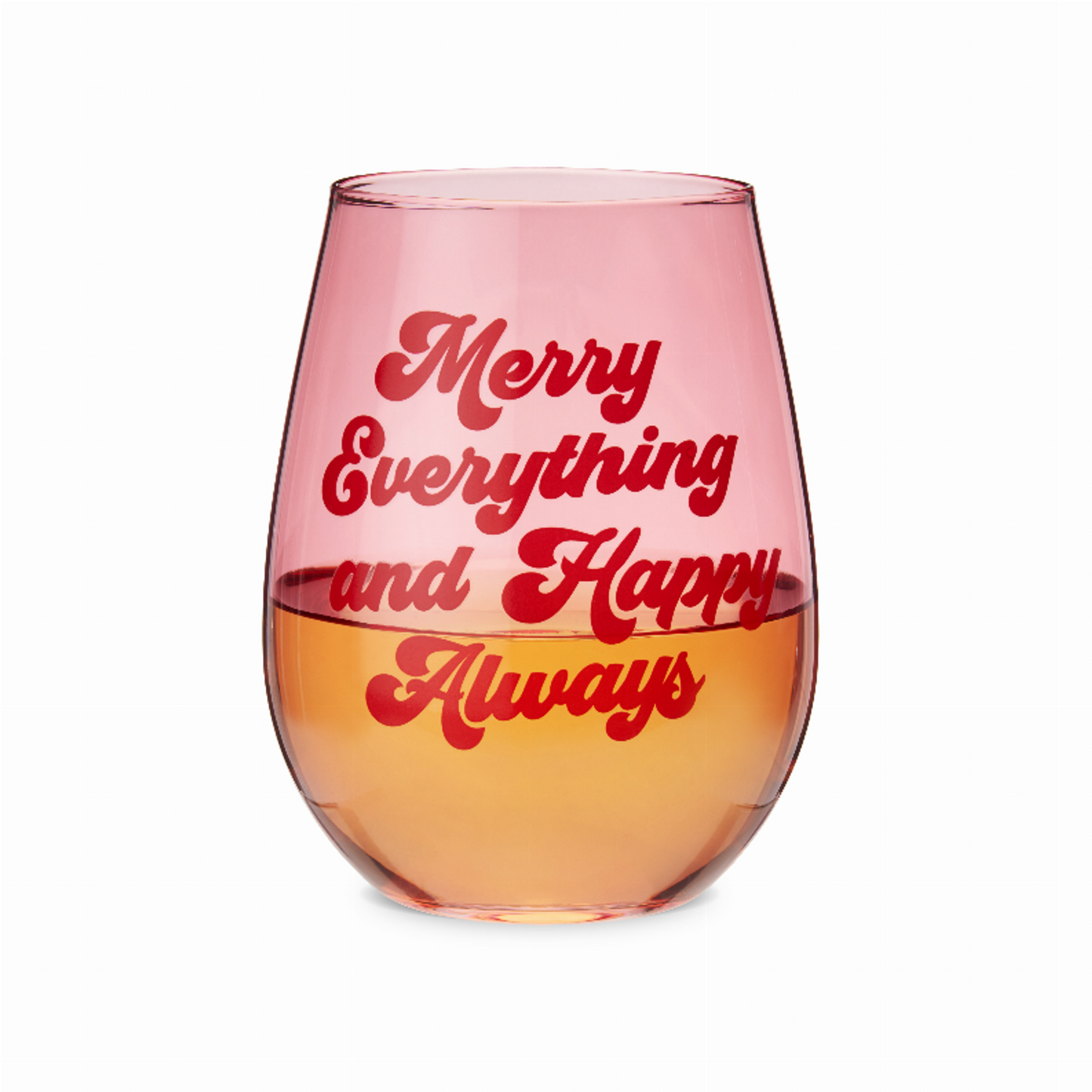 Merry Everything Stemless Wine Glass by Blush, 20 oz