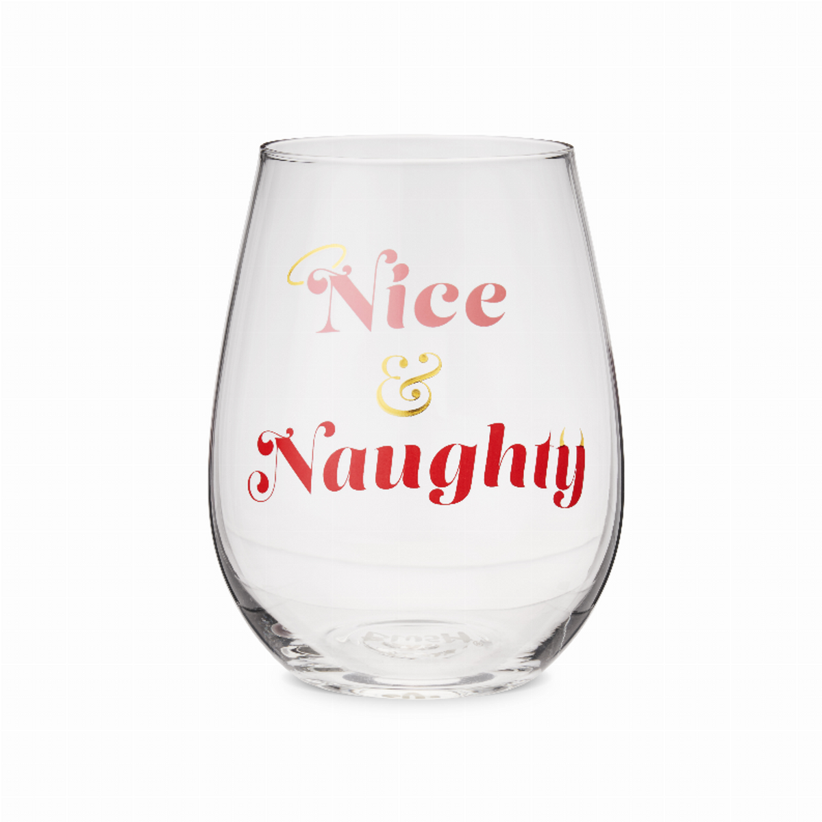 Nice and Naughty Stemless Wine Glass by Blush, 20 oz