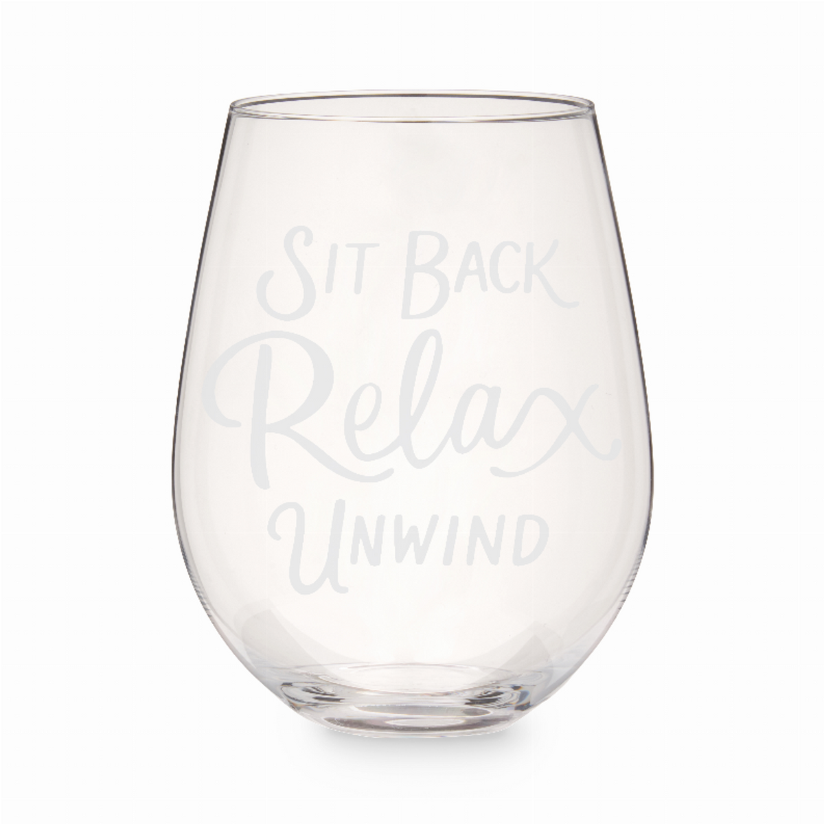 Sit Back and Relax Stemless Wine Glass by Twine