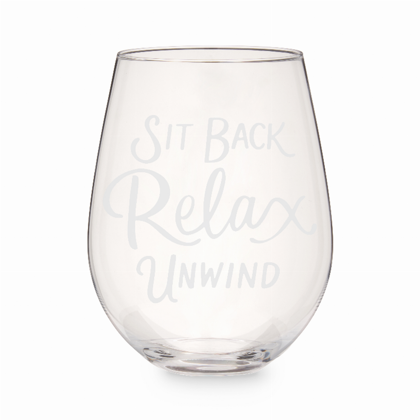 Sit Back and Relax Stemless Wine Glass by Twine