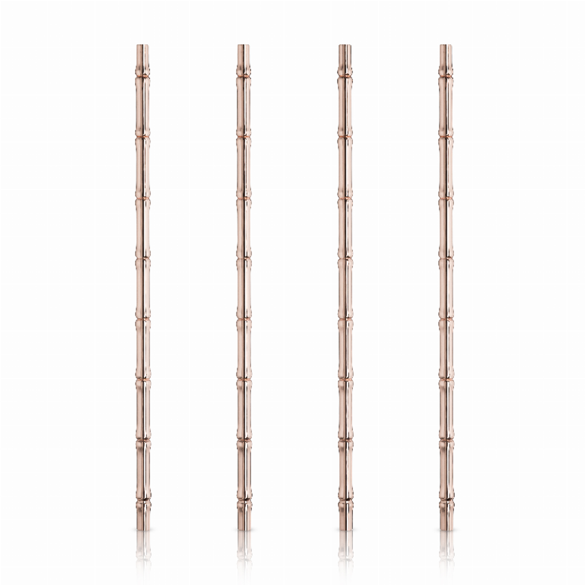 Bamboo Copper Straws by Viski, Set of 4