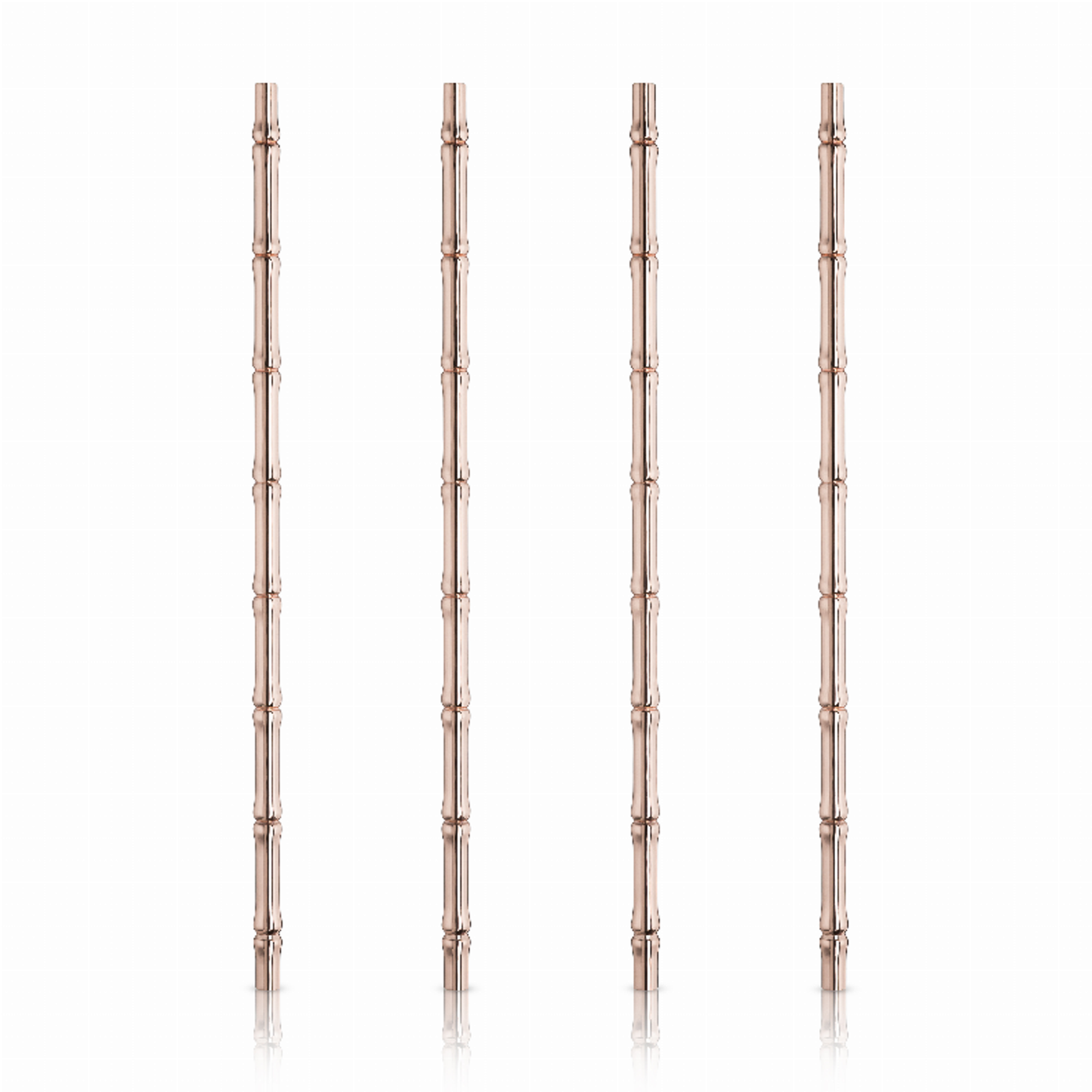 Bamboo Copper Straws by Viski, Set of 4