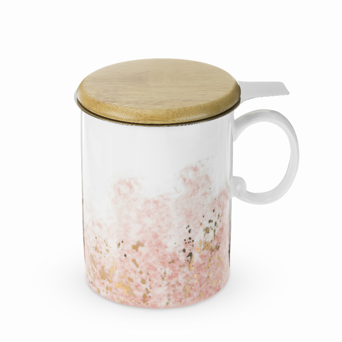 Bennett Pink Ceramic Tea Mug and Infuser by Pinky Up