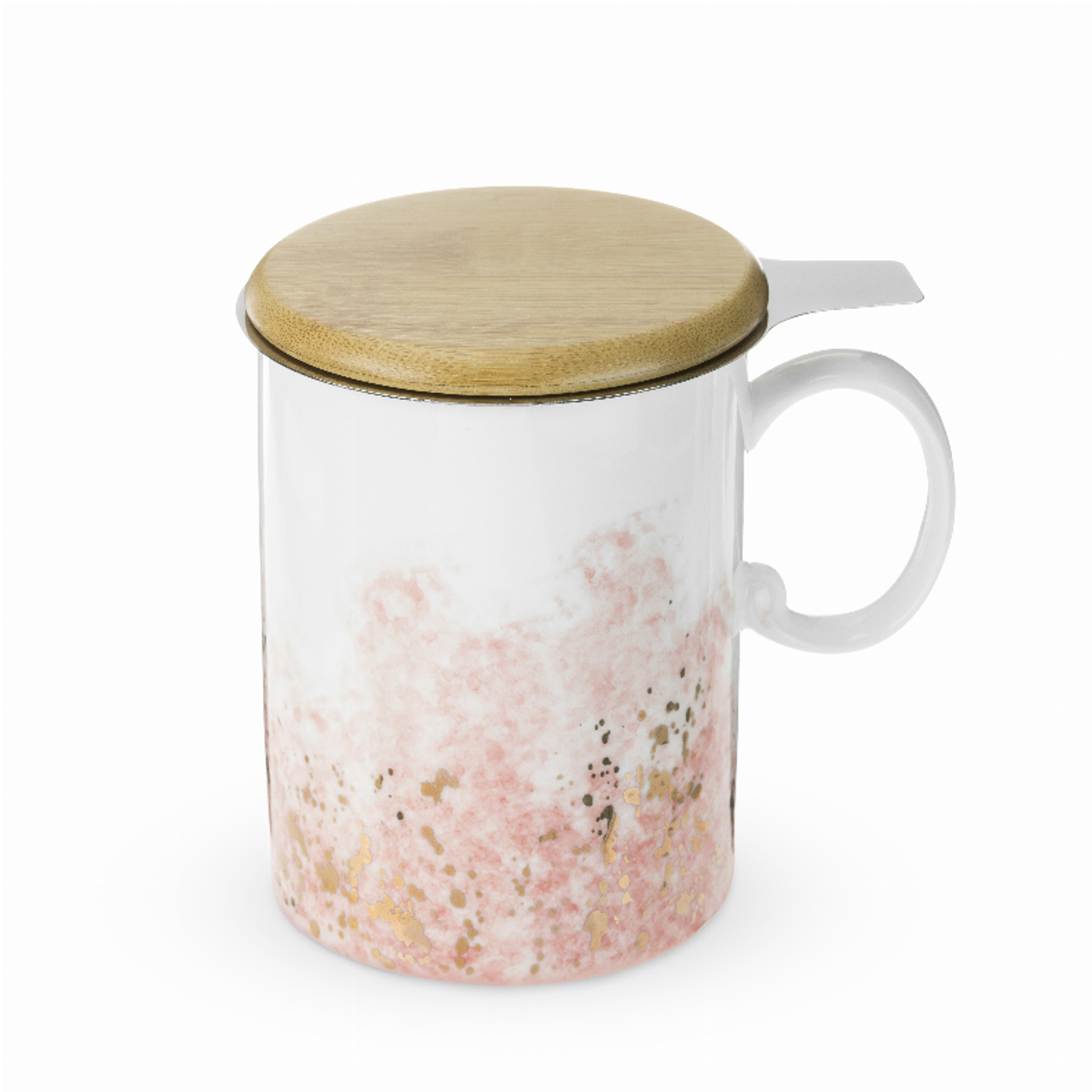 Bennett Pink Ceramic Tea Mug and Infuser by Pinky Up