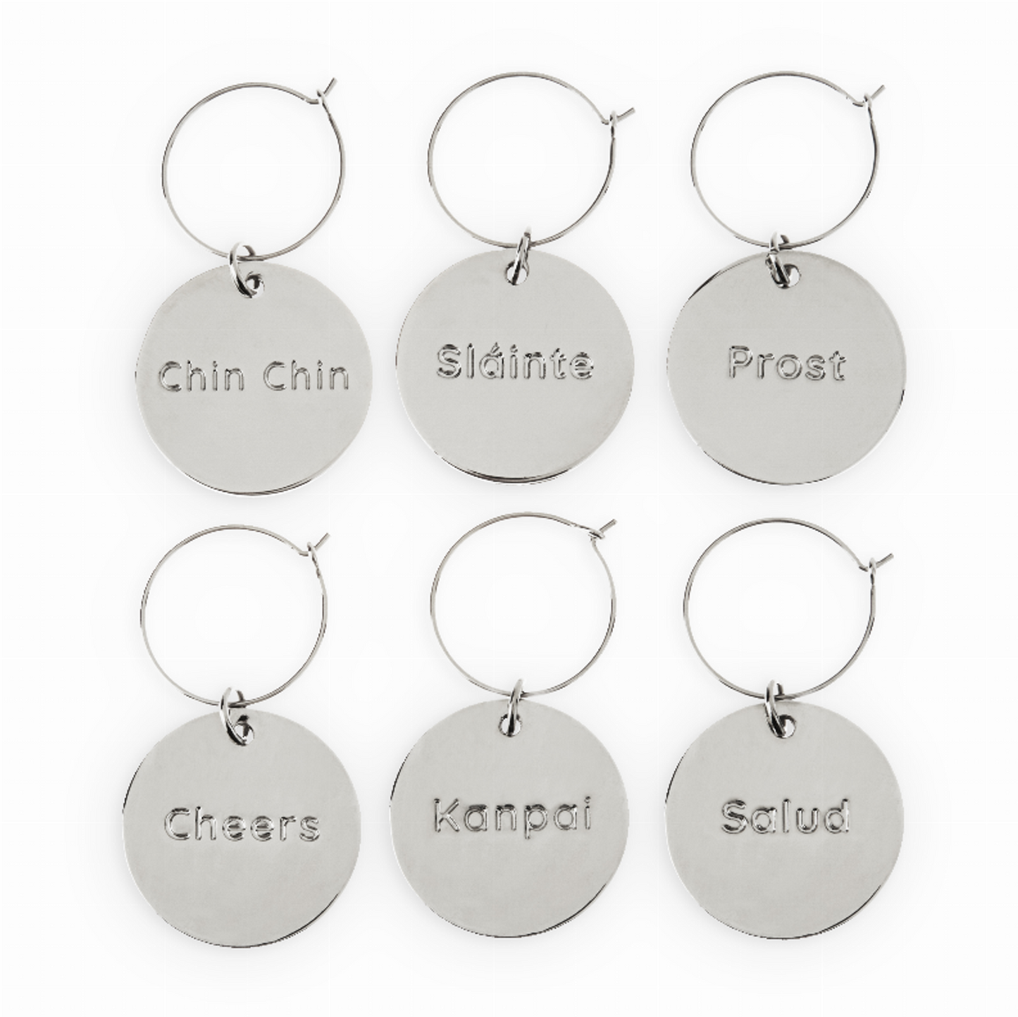 International Cheers Wine Charms - Set of 6