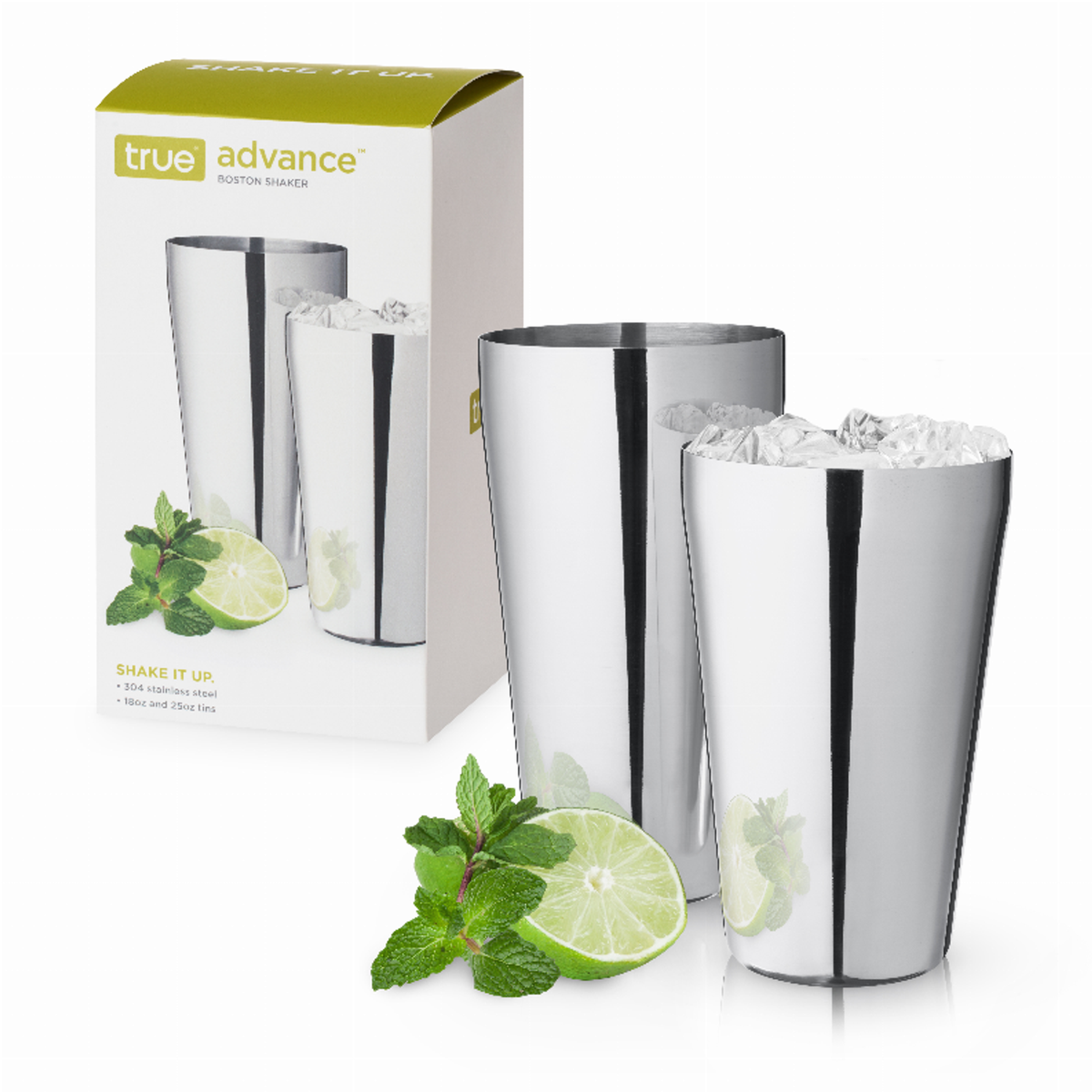 Advance Stainless Steel Boston Shaker Tins by True