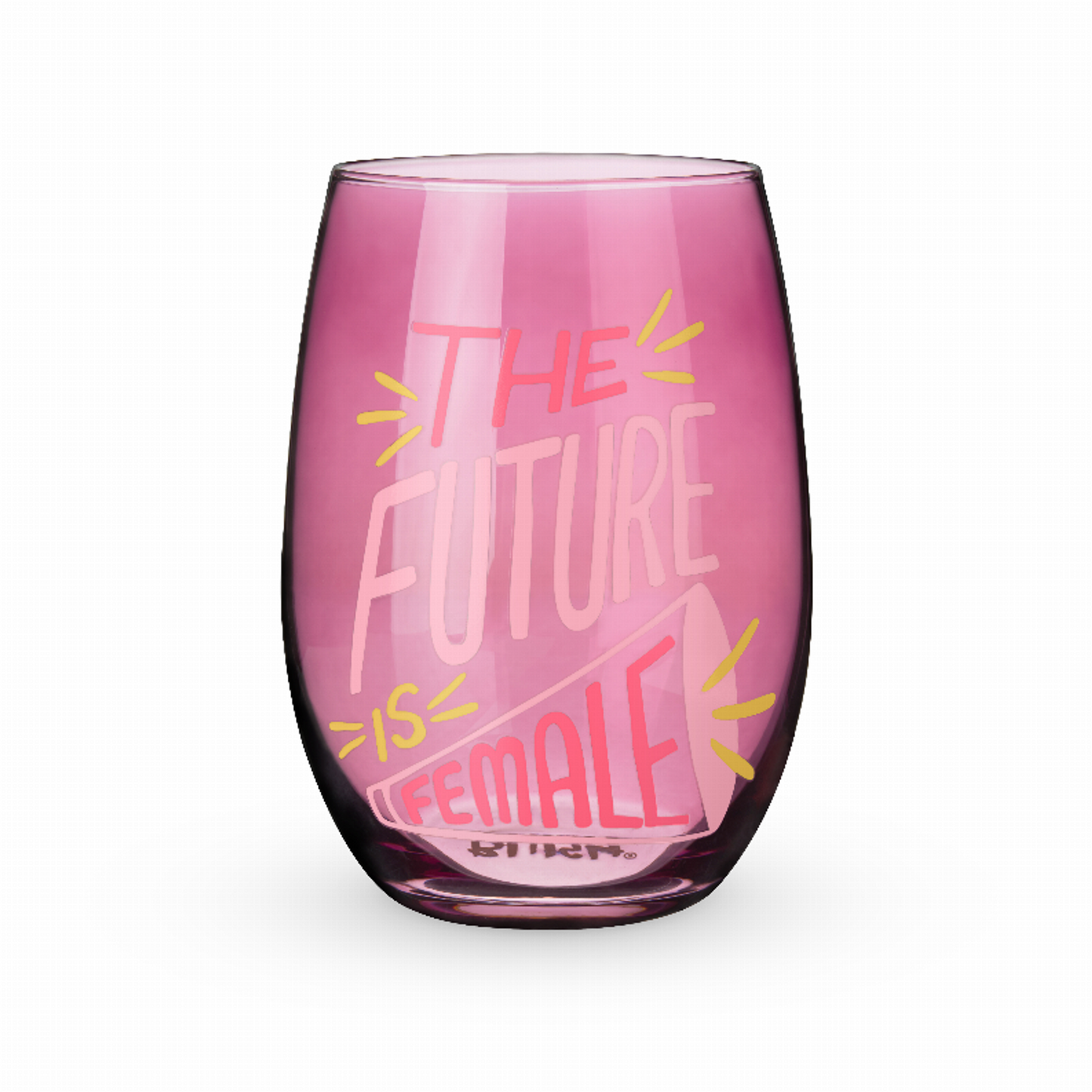The Future Is Female Stemless Wine Glass by Blush, 12 oz