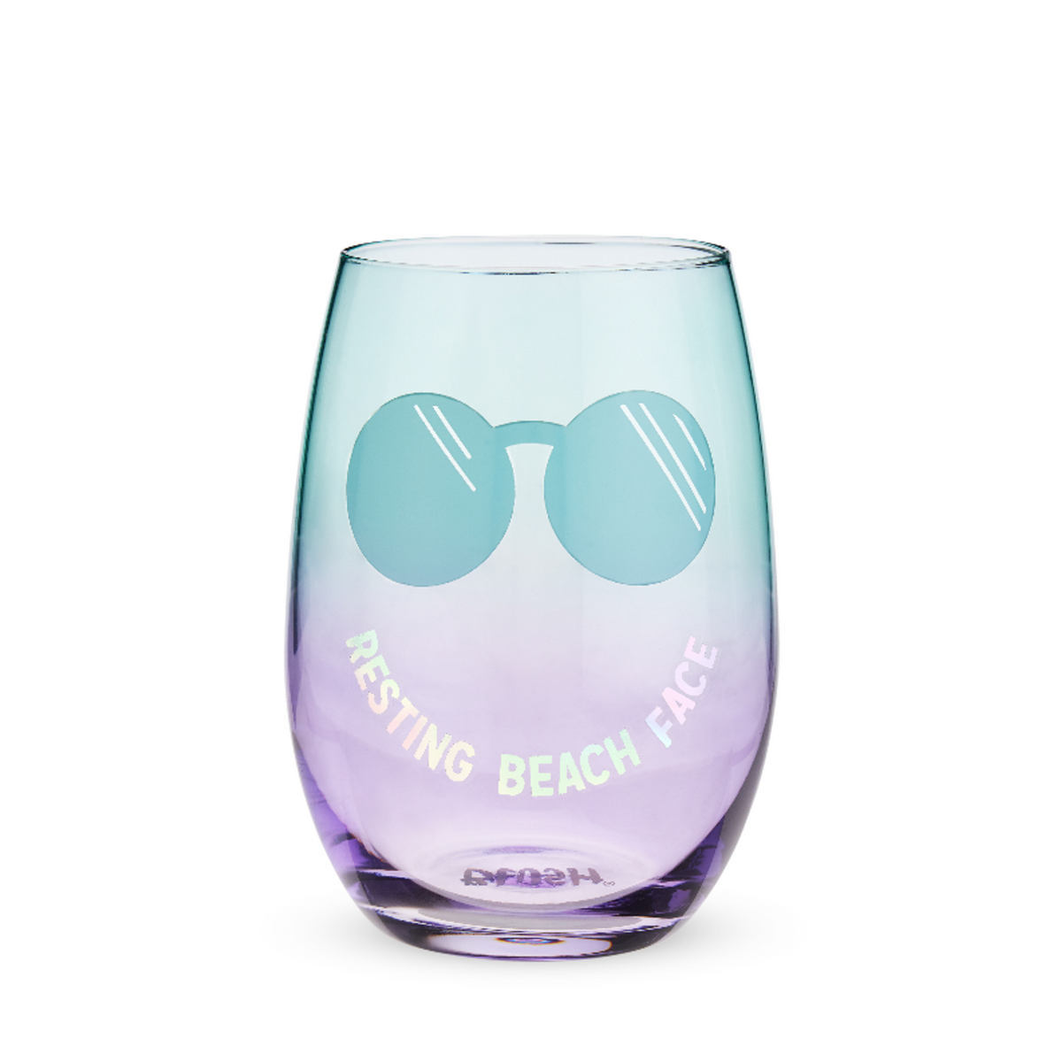 Blush Resting Beach Face Stemless Wine Glass