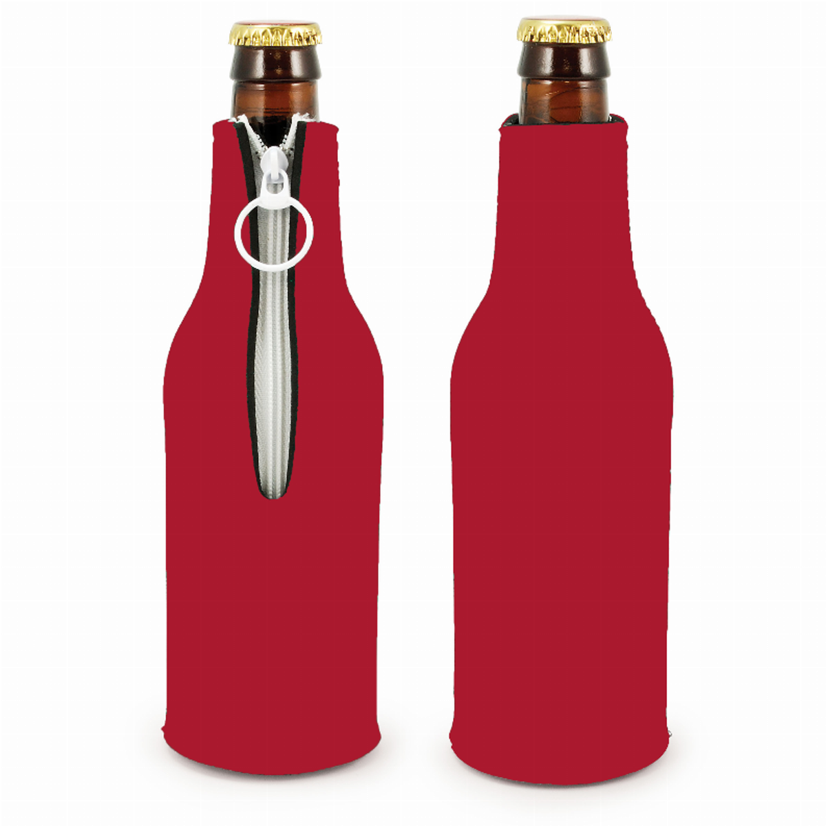 Bottle Suit Neoprene Zippered Bottle Cooler by True in Red