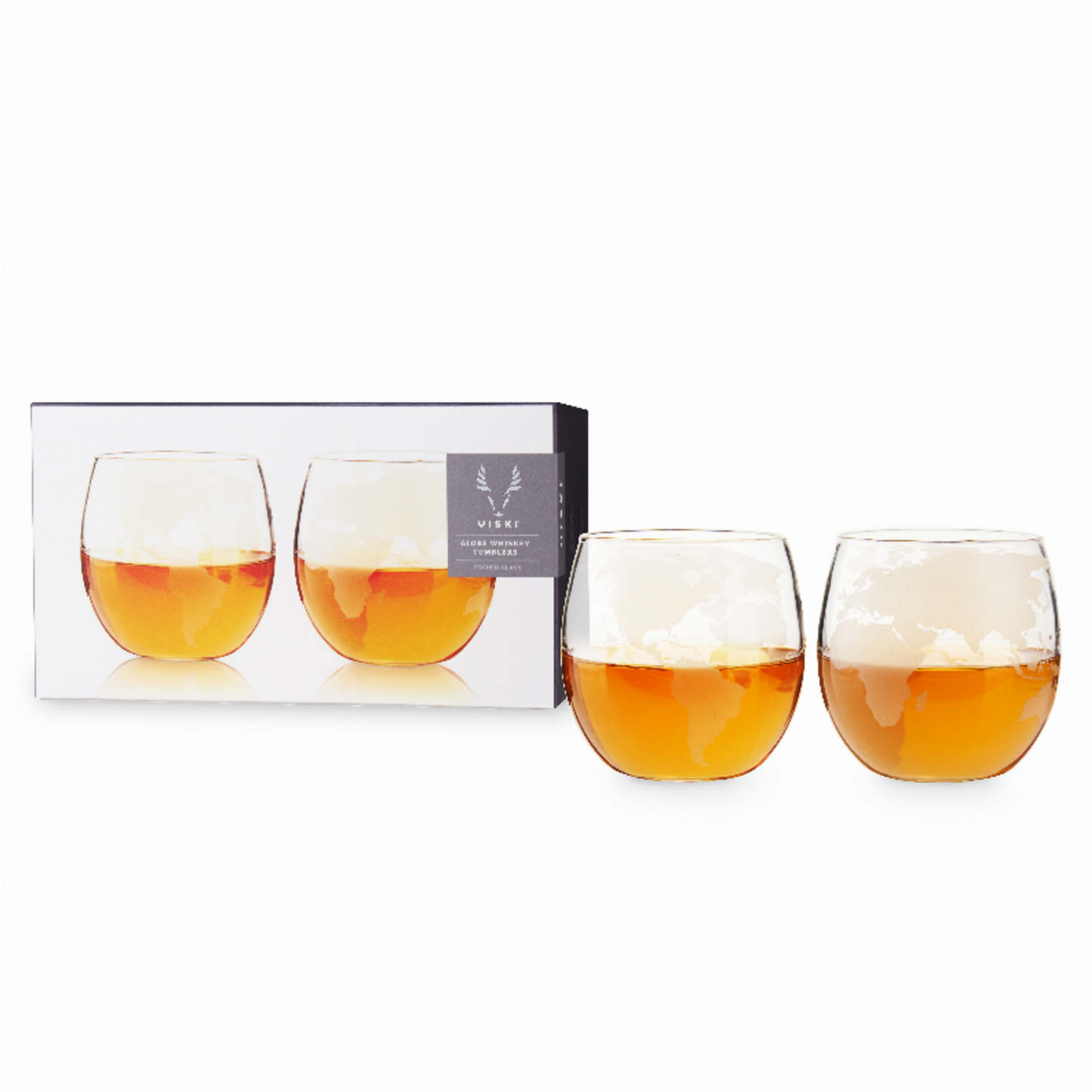 Globe Etched Whiskey Tumblers by Viski