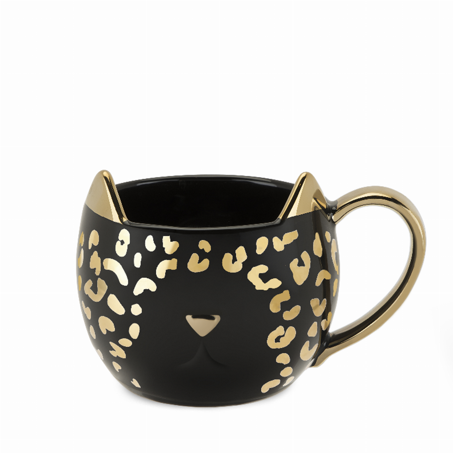 Chloe Black Leopard Cat Mug by Pinky Up, 12 oz
