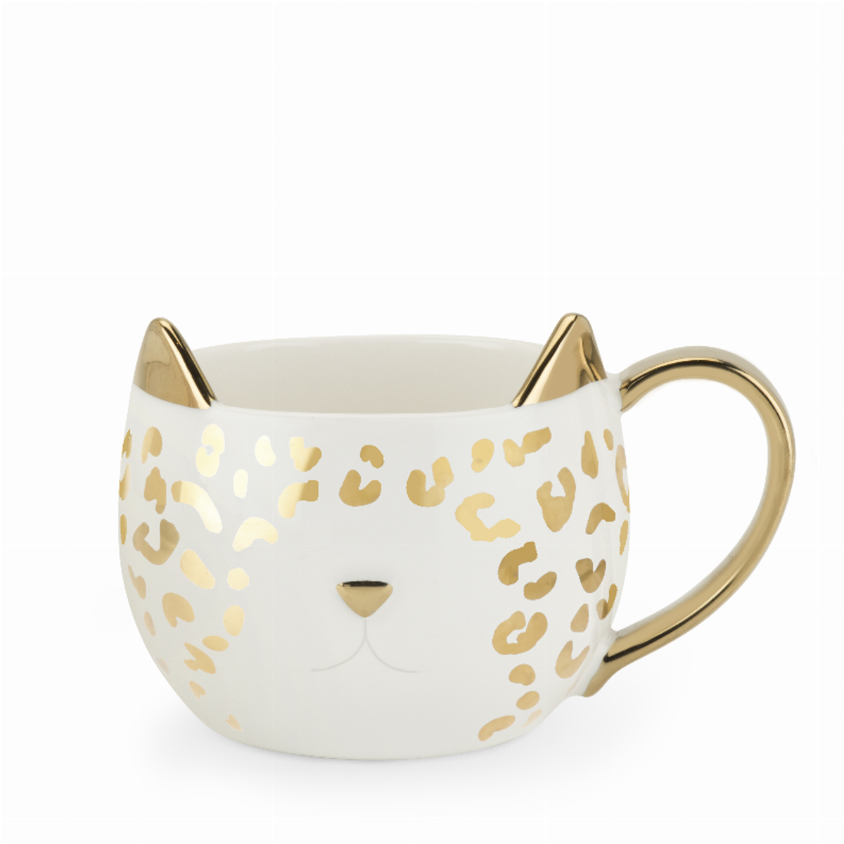 Chloe White Leopard Cat Mug by Pinky Up, 12 oz