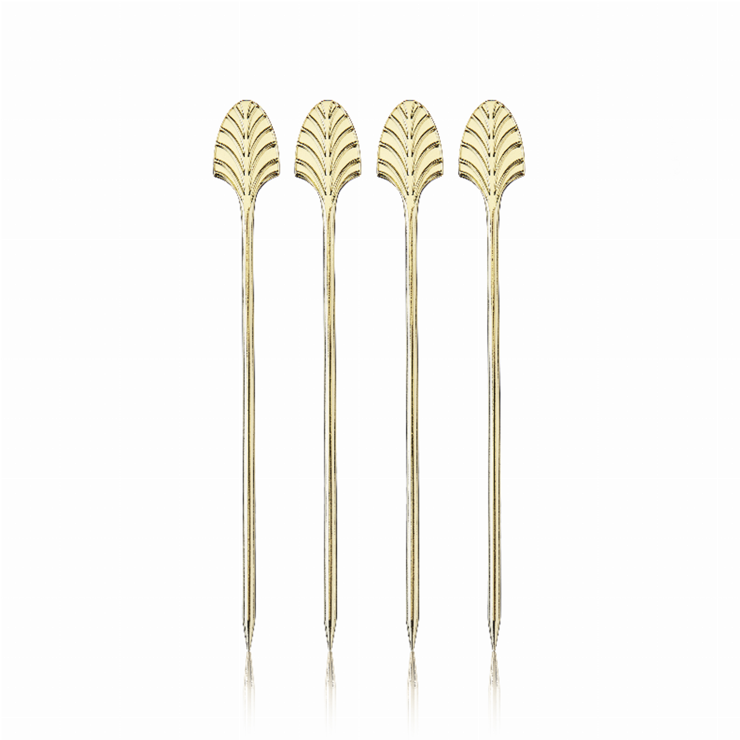 Gold Art Deco Cocktail Picks by Viski, Set of 4