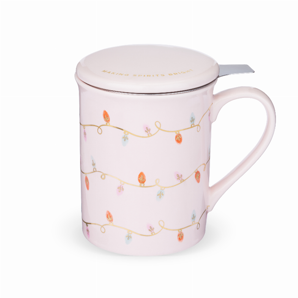 Annette Lights Pink Ceramic Tea Mug & Infuser by Pinky Up