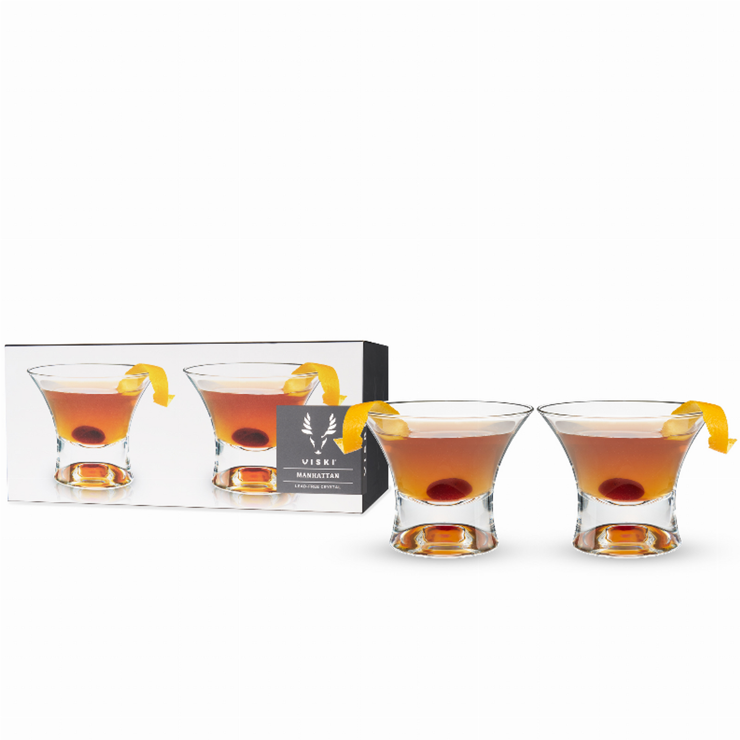Crystal Manhattan Glasses by Viski, Set of 2