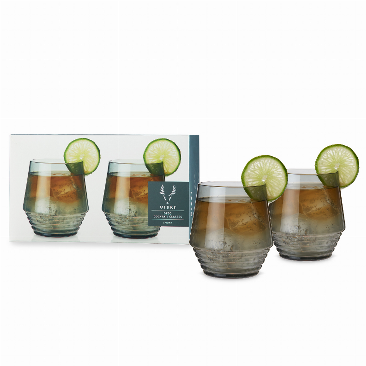 Smoke Deco Cocktail Glasses by Viski, Set of 2