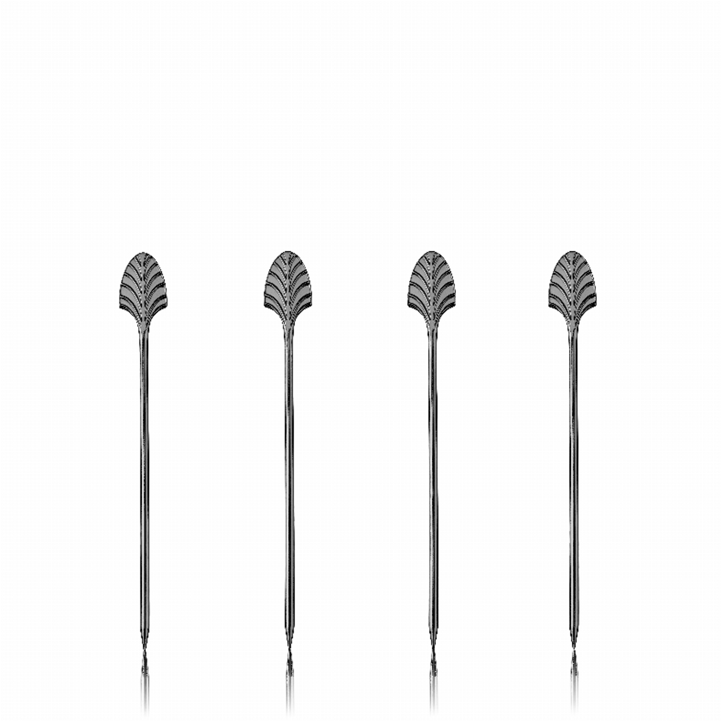 Gunmetal Deco Cocktail Picks by Viski, Set of 4