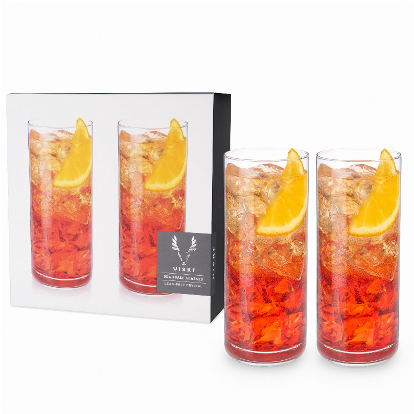 Crystal Highball Glasses by Viski, Set of 2