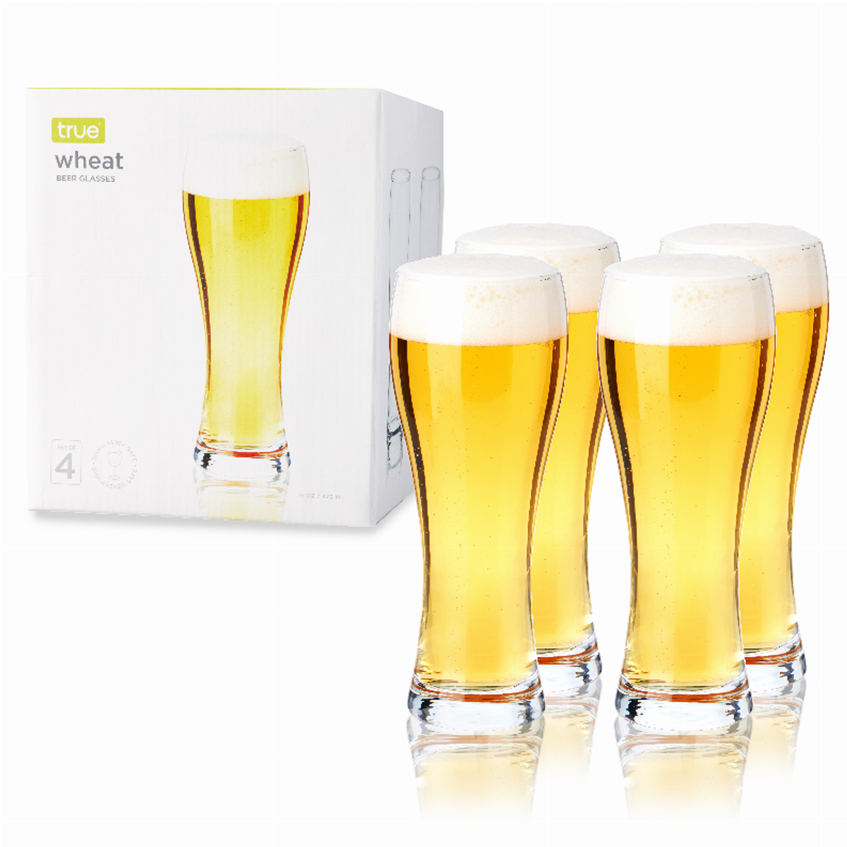 True Wheat Beer Glasses, Set of 4