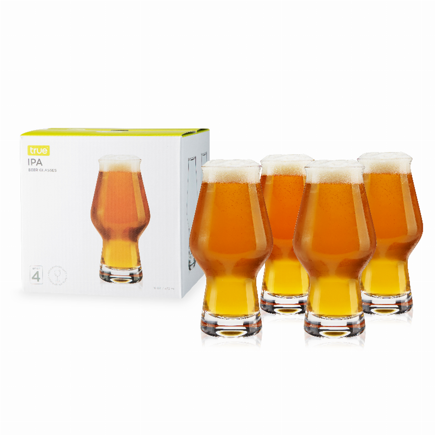 True IPA Beer Glasses, Set of 4