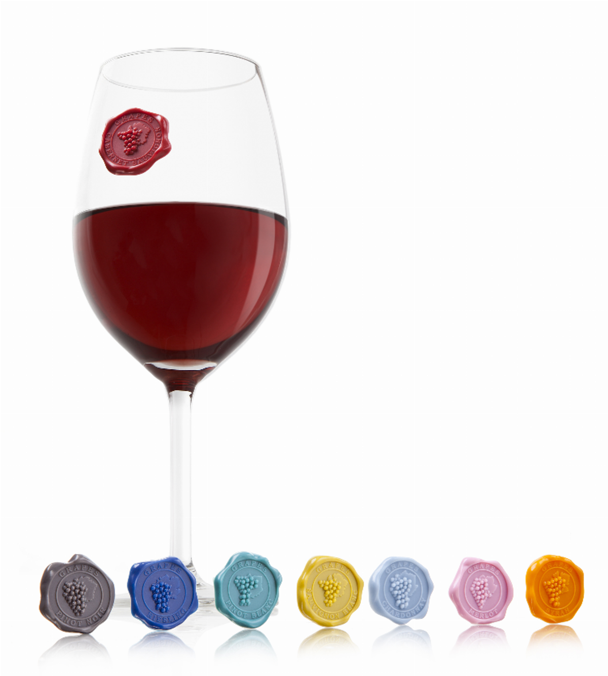 Vacu Vin Classic Grape Glass Markers (Set of 8)
