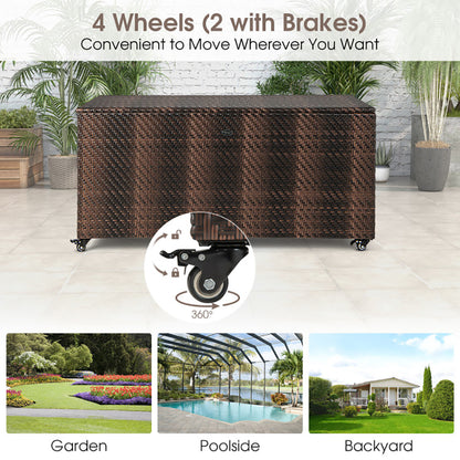 96 Gallon Wicker Outdoor Storage Box