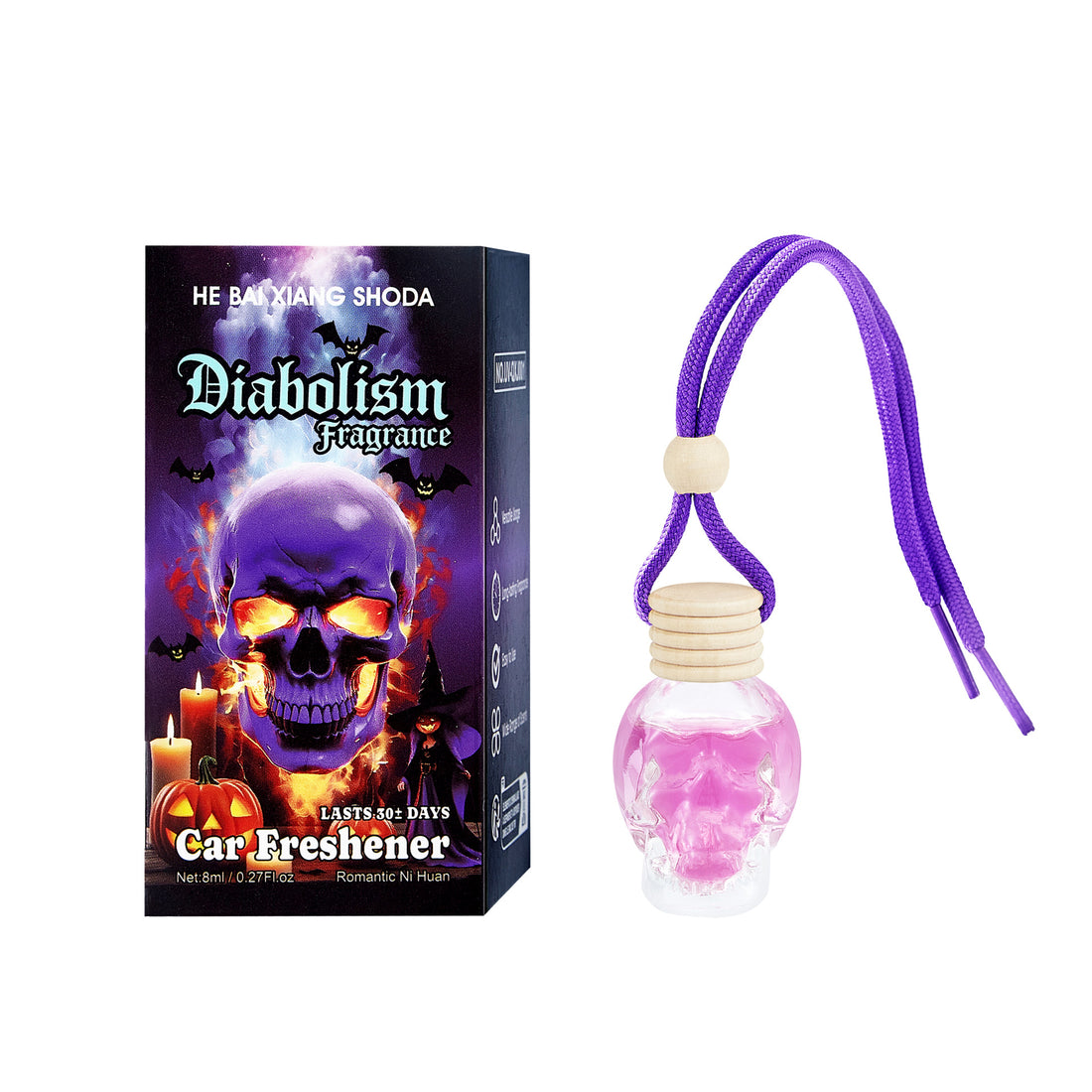 Halloween Skull Car Perfume Glass Diffuser