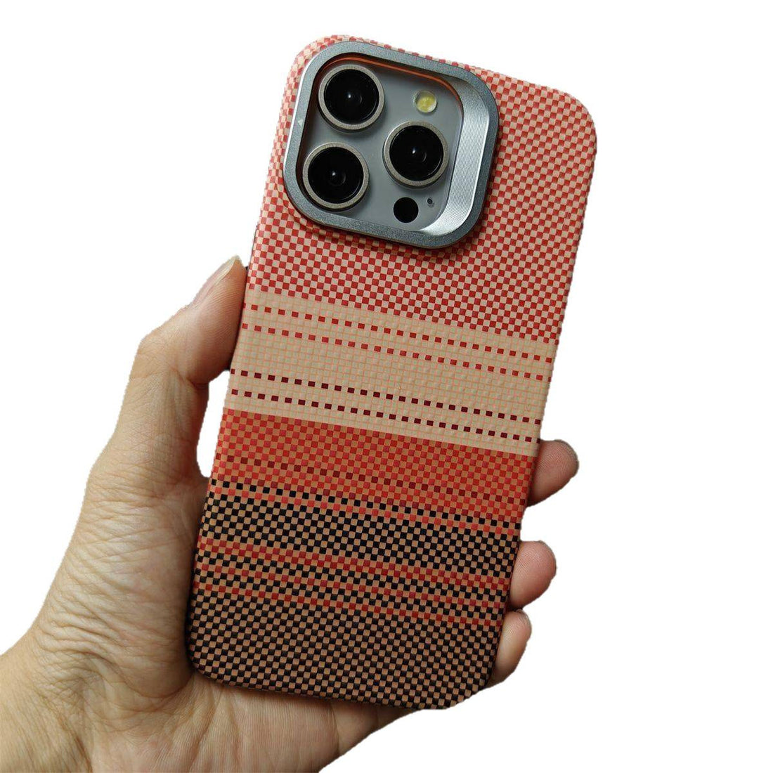Kevlar Carbon Fiber Magnetic Case with Lens Holder for iPhone 13 14 15 16 Series Shockproof