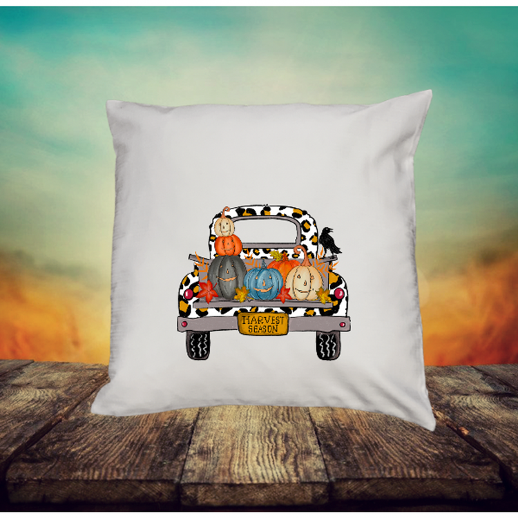 Fall Pumpkin Truck Pillow Cover