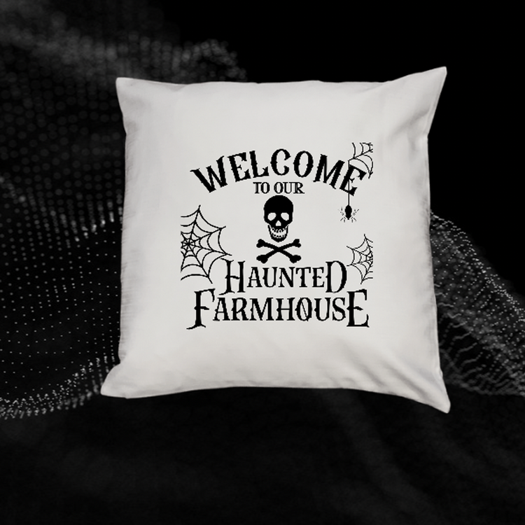 Haunted Farmhouse Pillow Cover