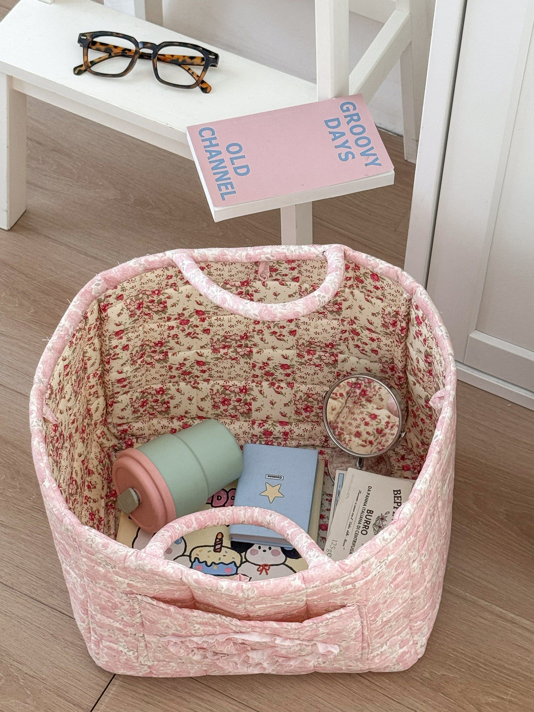 Floral Dirty Clothes Basket