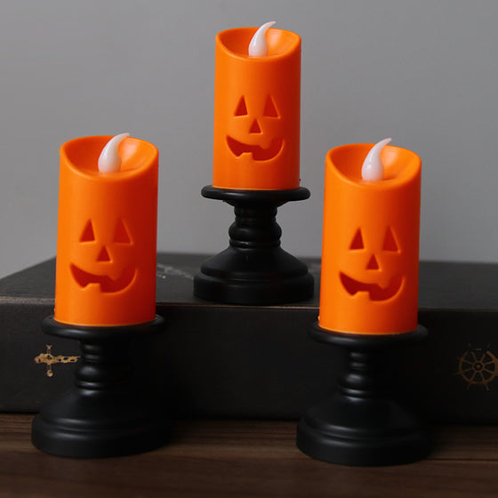 Halloween pumpkin candlestick