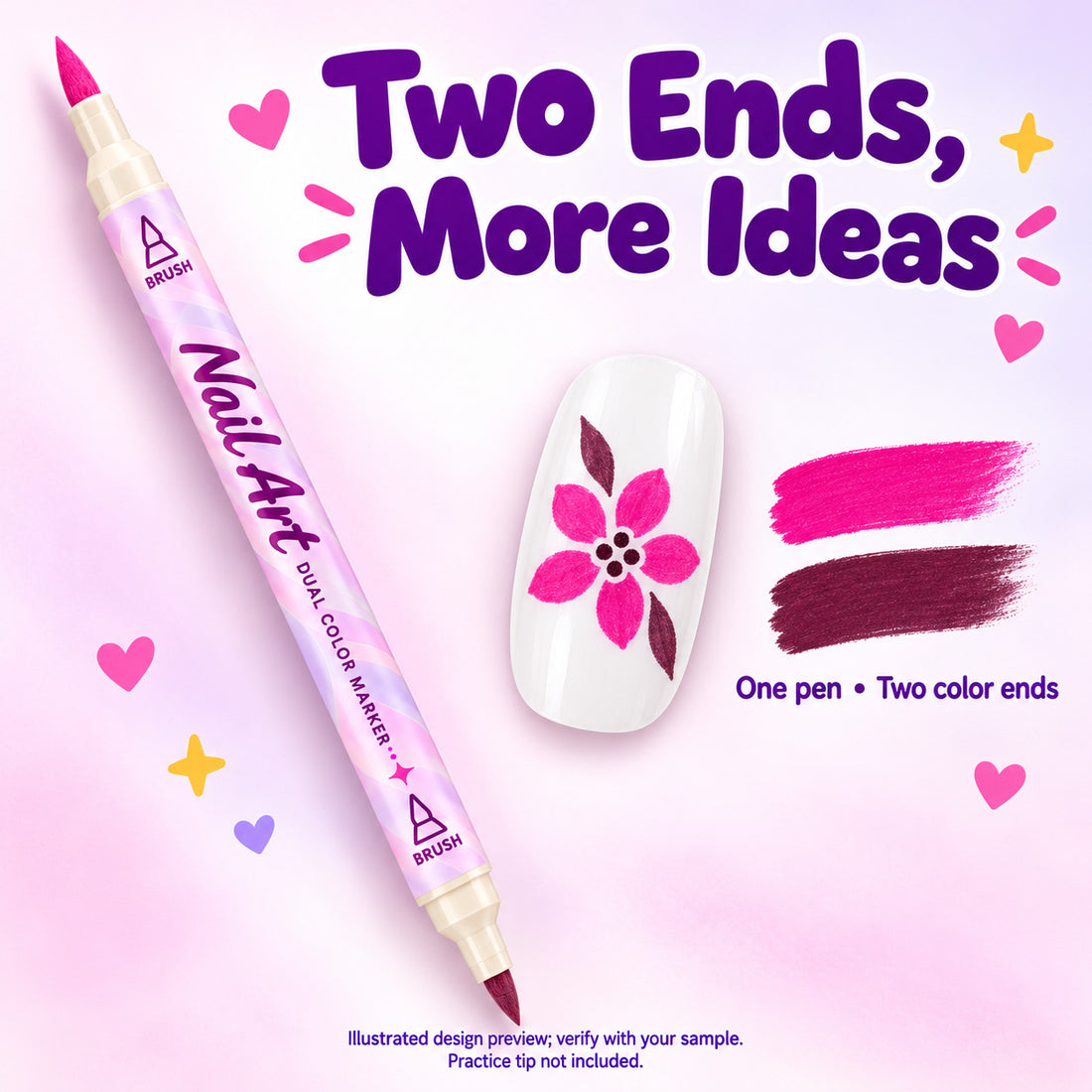 12-color pearl effect dual-tip nail art pens in gift box, photo 2