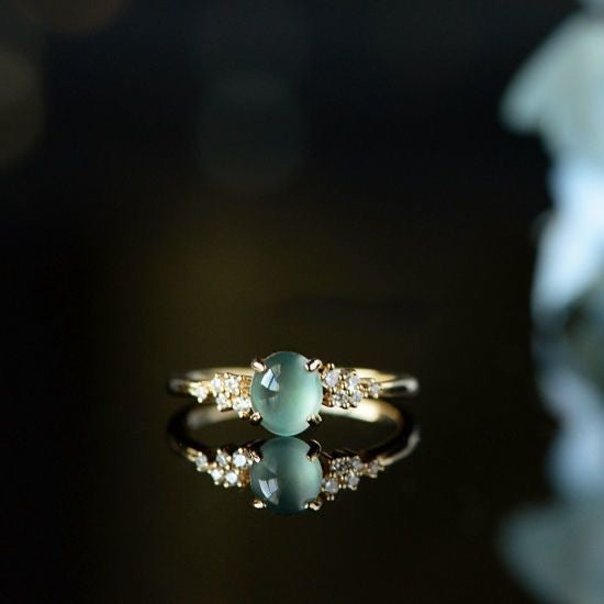 Adjustable Chalcedony Diamond Ring