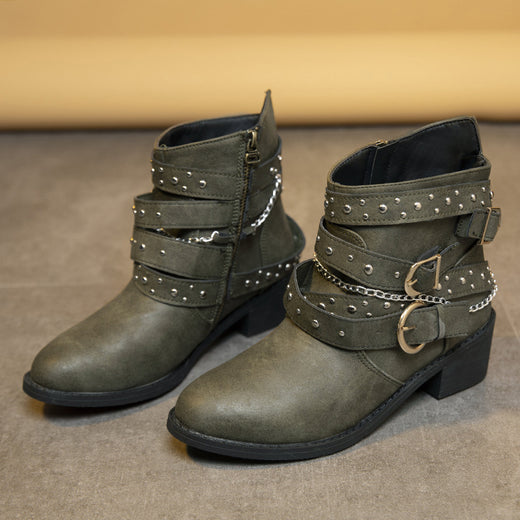 Punk Style Mid-Calf Boots