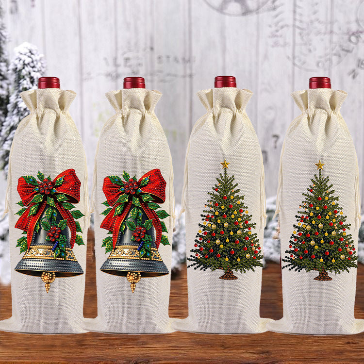 DIY Diamond Painting Wine Bag Handmade Craft Kit for Holiday Gifts and Home Decor