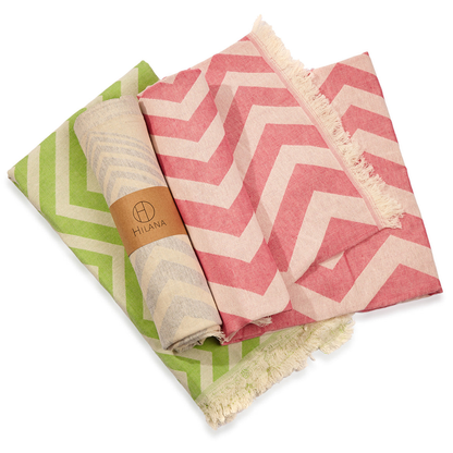Mersin Chevron Recycled Cotton Towel and Blanket