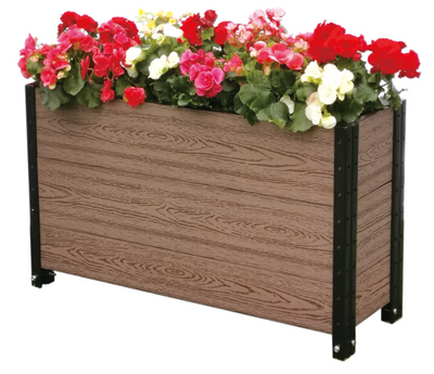 Elevated Deep Trough Planter in Brown (36 x 12 x 21 in)