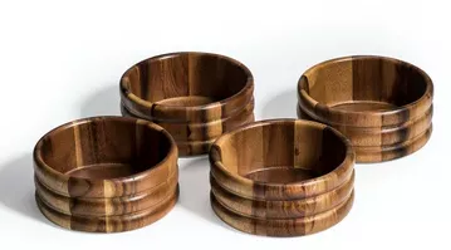 Kalmar Home Acacia Individual Salad Bowls (Set of 4)