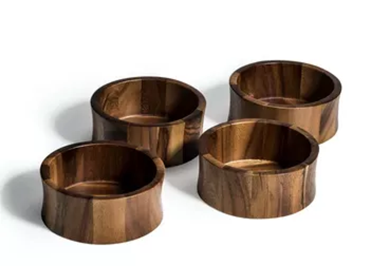 Kalmar Home Acacia Individual Salad Bowls (Set of 4)