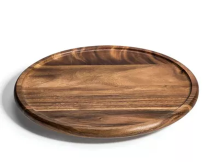 Kalmar Home Acacia Wood Lazy Susan Turntable