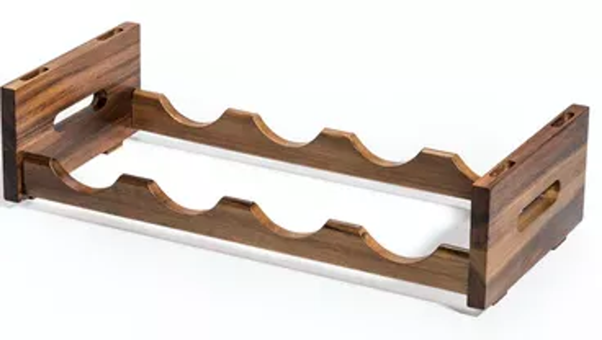 Kalmar Home Acacia Wood Stackable 4-Bottle Wine Rack