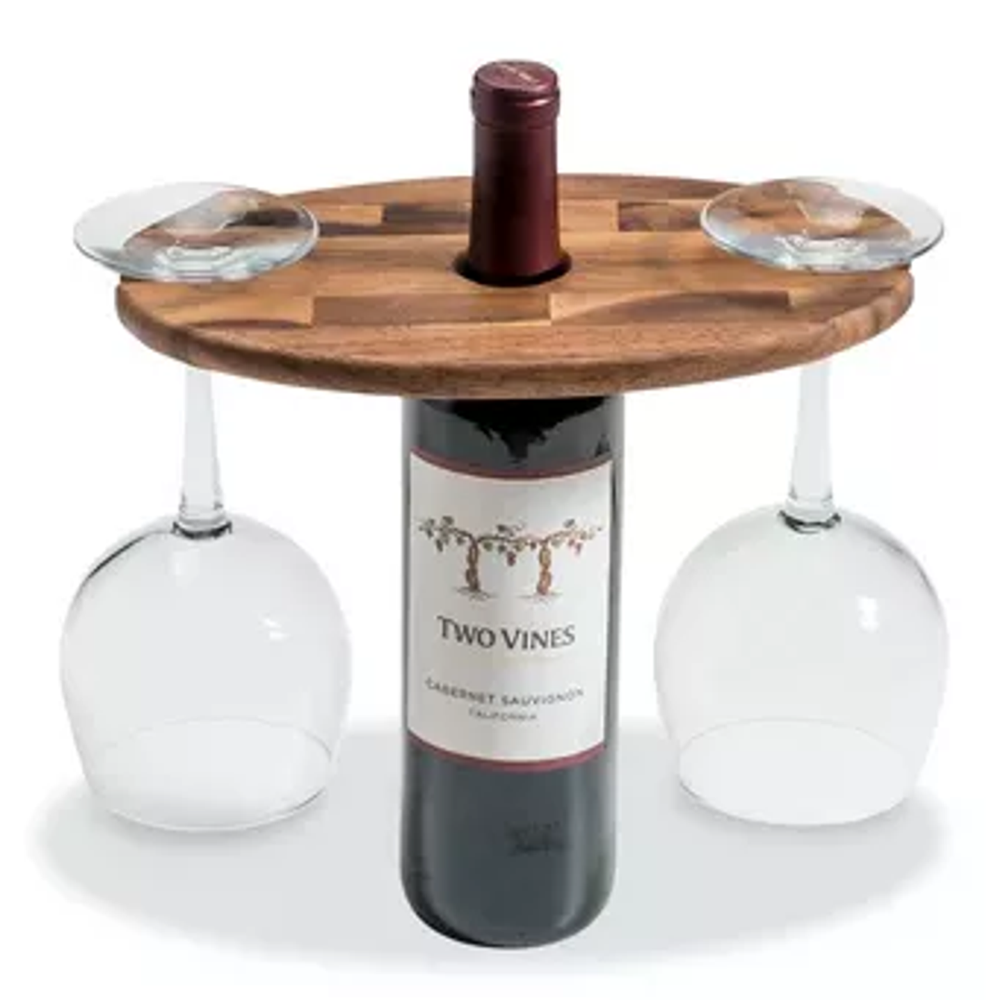 Kalmar Home Acacia Wood Wine Glass Caddy