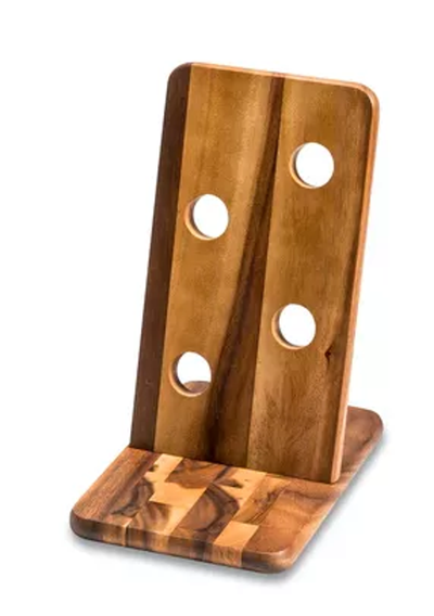 Kalmar Home Acacia Wood Floating Wine Bottle Holder (4-Bottle)