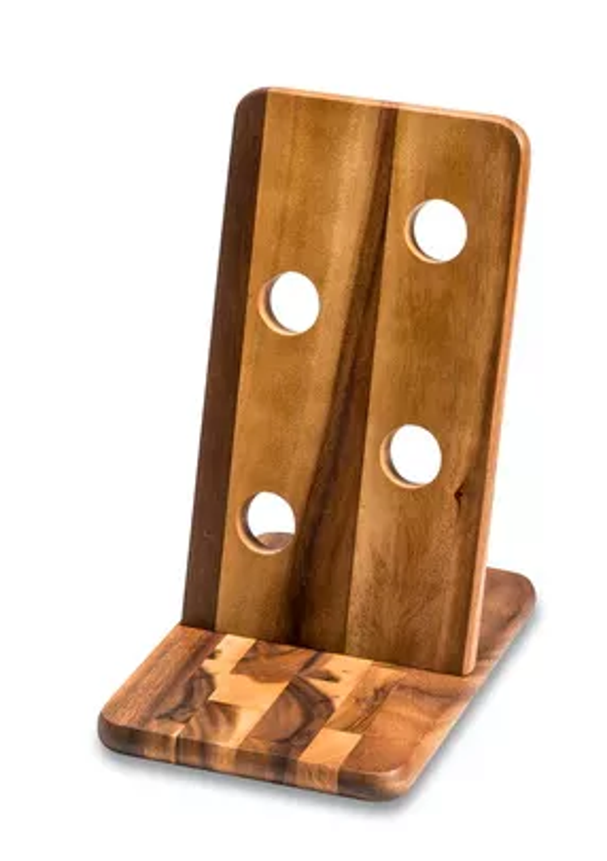 Kalmar Home Acacia Wood Floating Wine Bottle Holder (4-Bottle)
