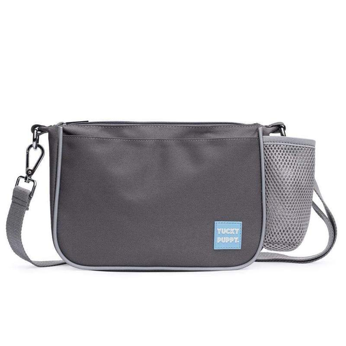 Yucky Puppy Crossbody Dog Walking Bag - Black & Gray