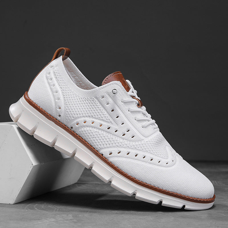 Men's Breathable Fly-Woven Mesh Casual Sneakers Lightweight Soft Sole Sports Shoes Large Size 40-50