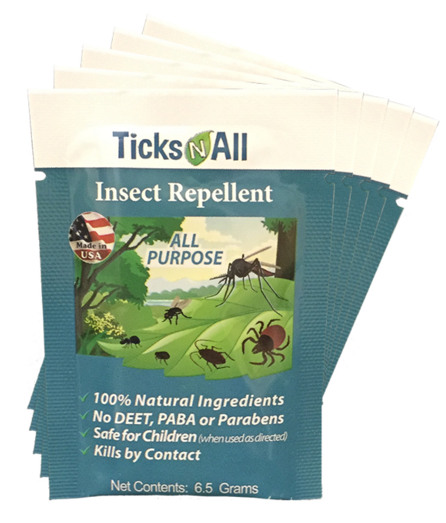 Ticks-N-All All Purpose Insect Repellent Wipes