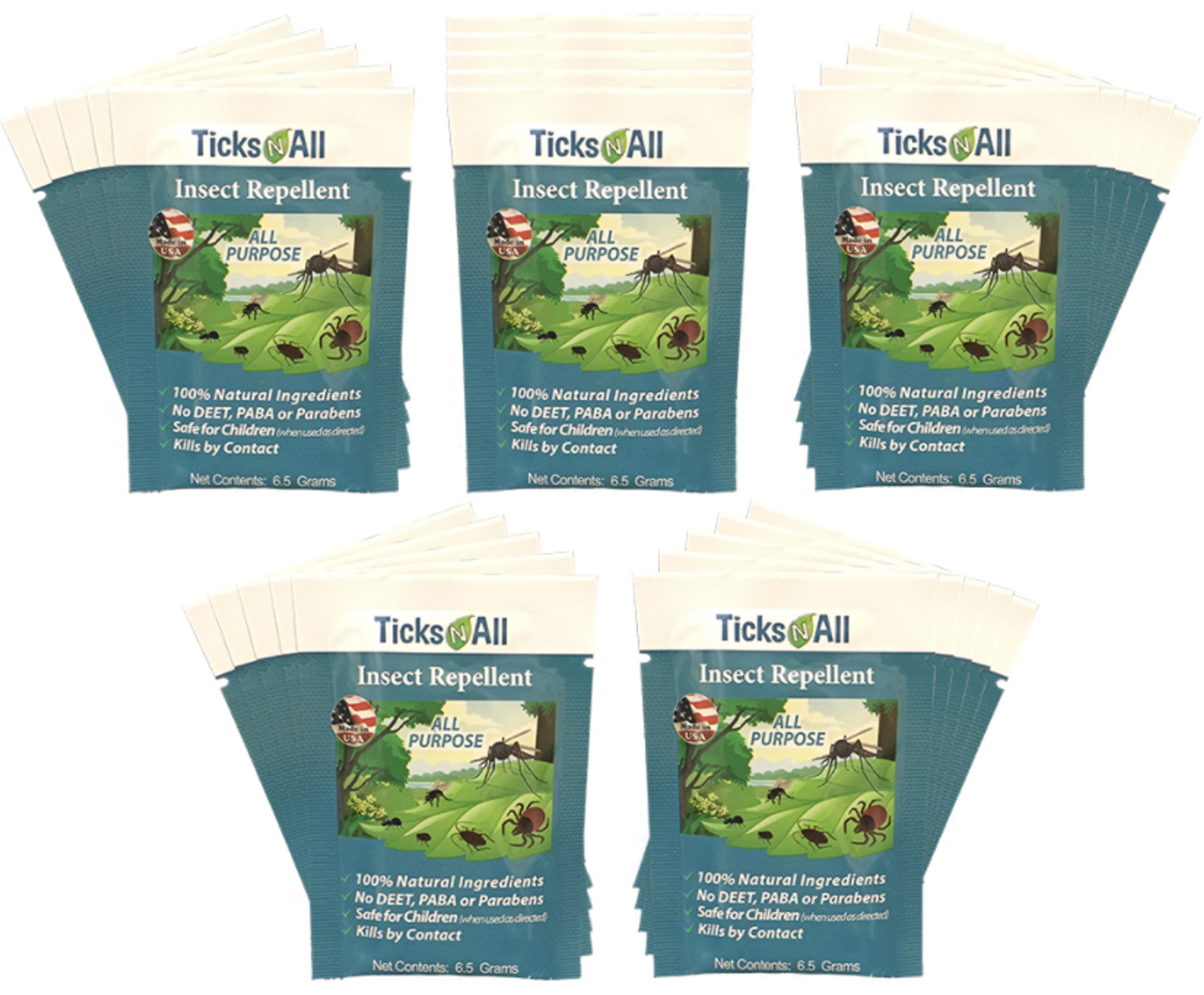Ticks-N-All All Purpose Insect Repellent Wipes