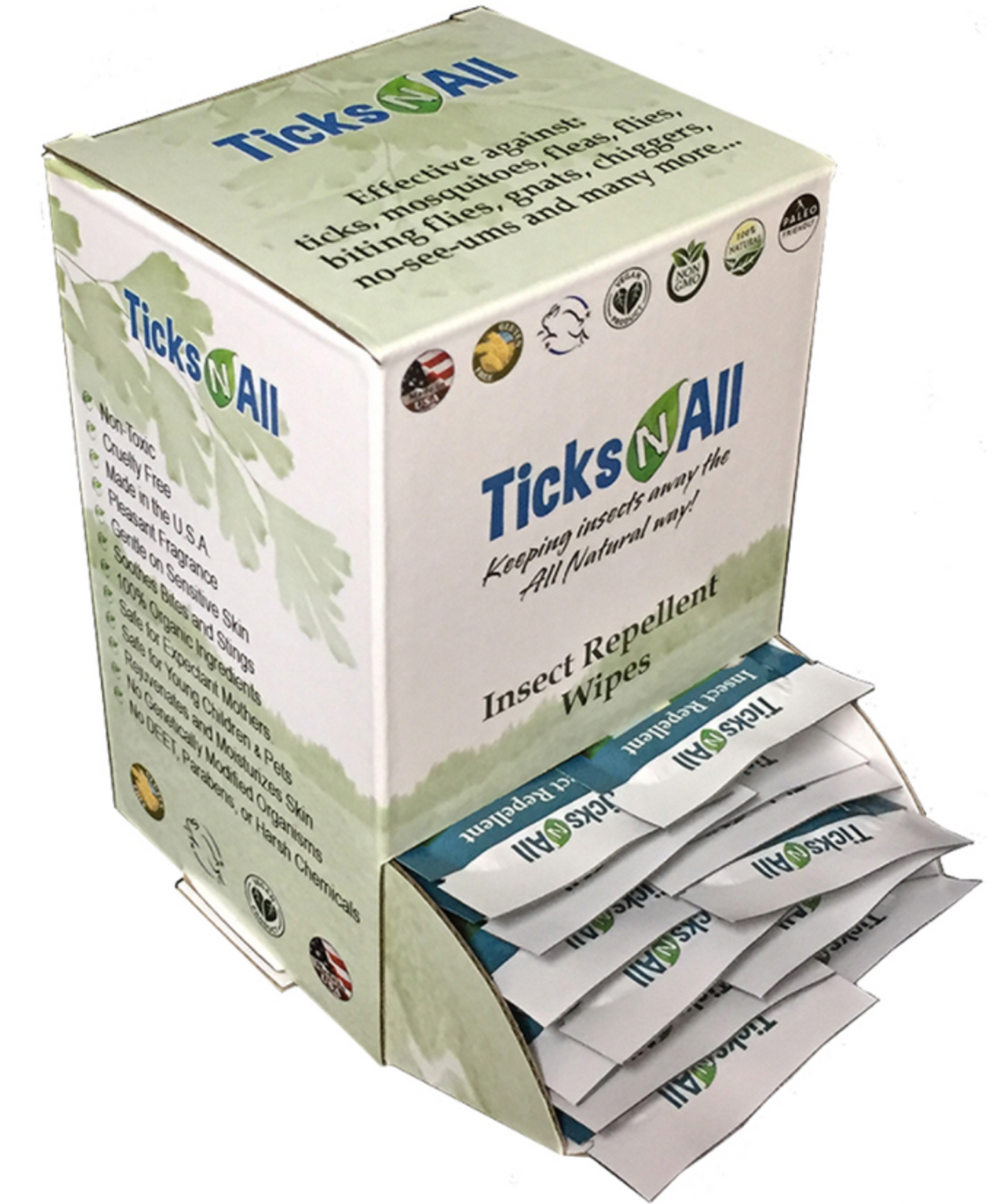 Ticks-N-All All Purpose Insect Repellent Wipes